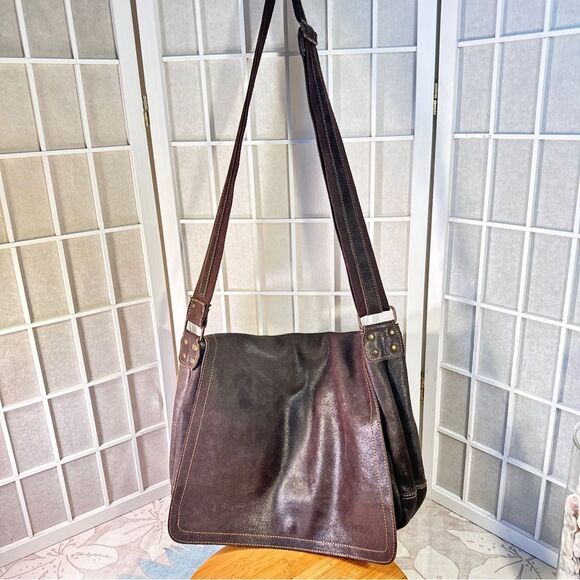 Leather Messenger Crossbody Handbag